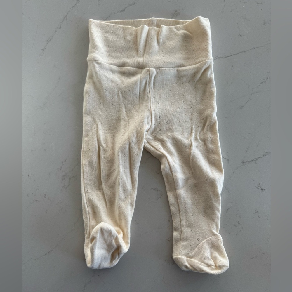 Colored Organics Pointelle Cream footed Leggings